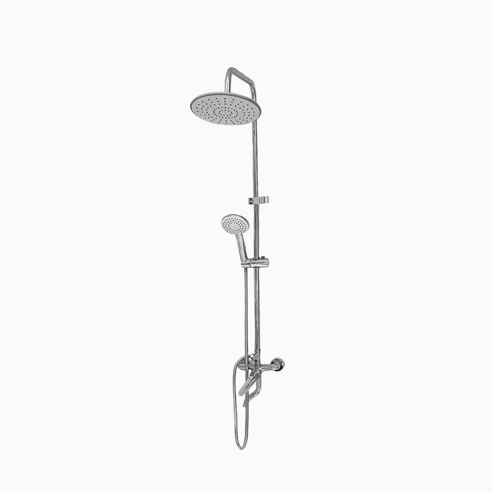 Golden Diamond Shower Heads Wall-Mounted 120 with Chrome Shower Set with Explosion-Proof Hose