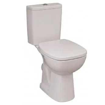 Twyford Alcona Close-Coupled WC (TWYPK032) — White, 4/2.6L Dual Flush, European (Horizontal), D-Shape, 455x625x775mm, Pan Only