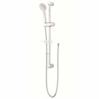 Twyford Sola Shower Rail Kit (Rail, Hose & Single-Function Head) — Chrome, 9.2L/min