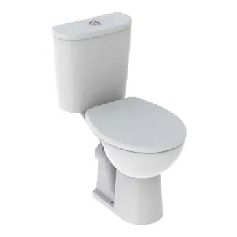 Twyford Alcona Close-Coupled WC (TWYPK025) — White, 4/2.6L Dual Flush, European (Horizontal), Round, 455x625x785mm, Cistern + Seat